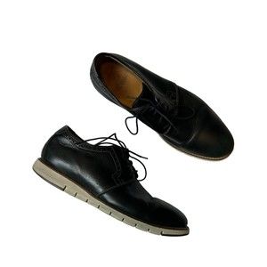 Johnston & Murphy J&M Martell Plain Toe Mens Dress Shoe Size 10M Black Lace-up